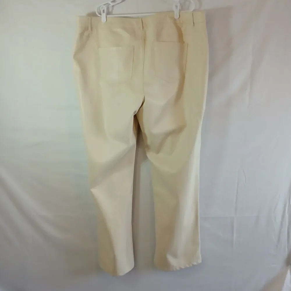 Eloquii Pants Cream Boot Cut Slits On Hem NWT ‎ Sz 26 Quiet Luxury Weddings Work